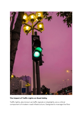 The Impact of Traffic Lights on Road Safety