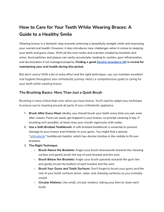 How to Care for Your Teeth While Wearing Braces_ A Guide to a Healthy Smile