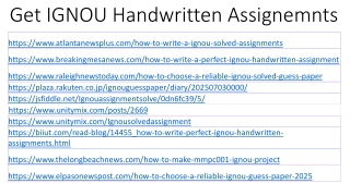 Get IGNOU Handwritten Assignemnts