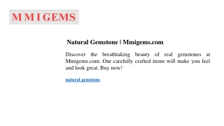 Natural Gemstone Mmigems.com