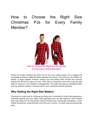 How to Choose the Right Size Christmas PJs for Every Family Member?
