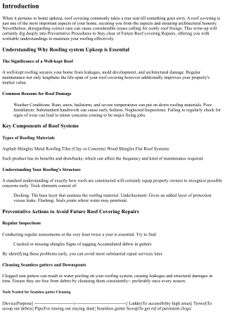 Preventative Procedures to Prevent Future Roof Repair Work