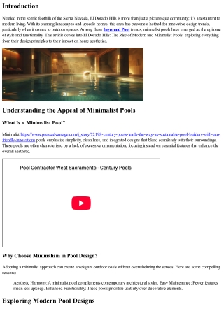 El Dorado Hills: The Rise of Modern and Minimalist Pools