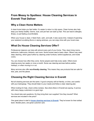 From Messy to Spotless_ House Cleaning Services in Everett That Deliver