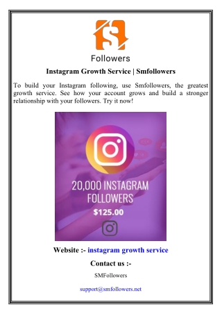Instagram Growth Service   Smfollowers
