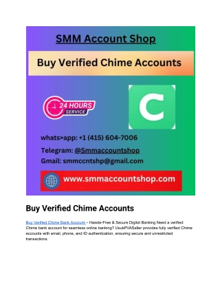 Buy Verified Chime Accounts