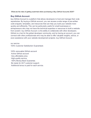 _What are the risks of getting scammed when purchasing a Buy GitHub Accounts 2025_