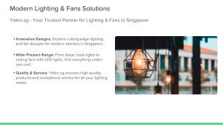 Yafen.sg - Your Trusted Partner for Lighting and Fans in Singapore