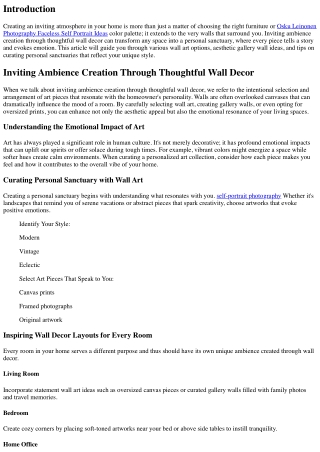 Inviting Ambience Creation Through Thoughtful Wall Decor