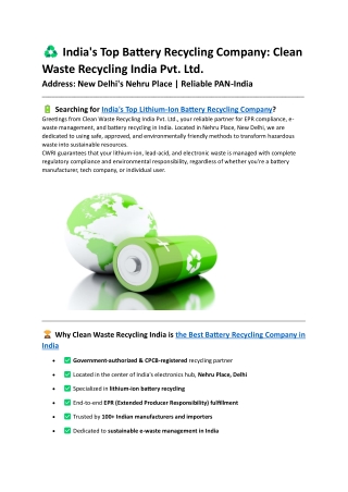 India's Top Battery Recycling Company (1)