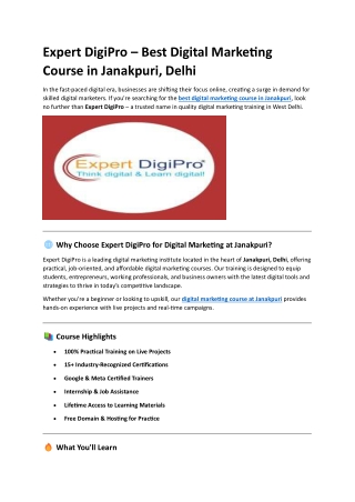 Best Digital Marketing Course