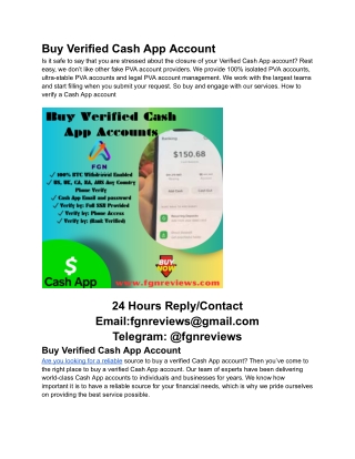 Best Site To Buy Verified Cash App Account  In 2025