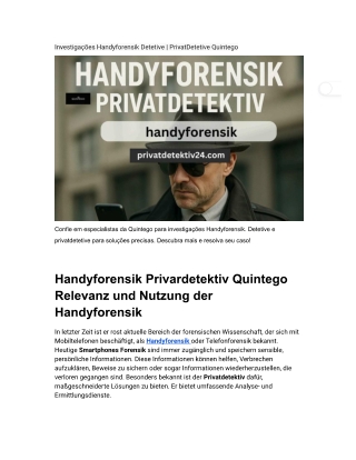 Investigações Handyforensik Detetive | PrivatDetetive Quintego
