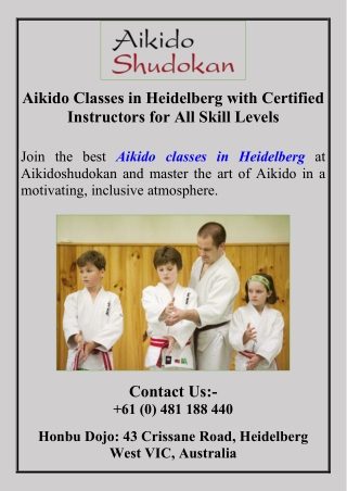 Aikido Classes in Heidelberg with Certified Instructors for All Skill Levels