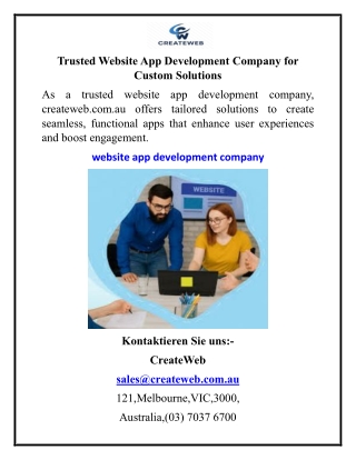 Trusted Website App Development Company for Custom Solutions