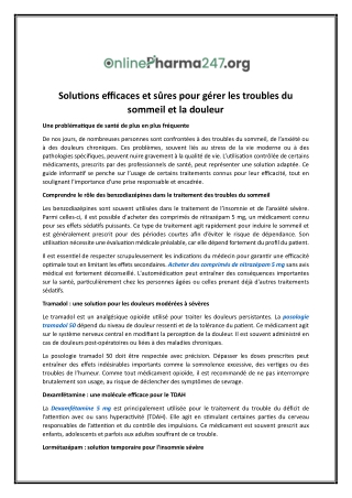 Posologie du lormétazépam 1 mg | Onlinepharma247.org