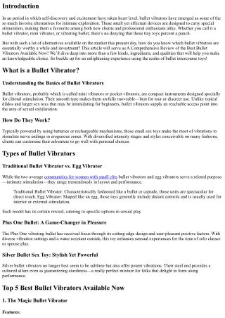 A Comprehensive Review of the Best Bullet Vibrators Available Now!