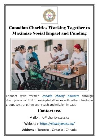 Canadian Charities Working Together to Maximize Social Impact and Funding