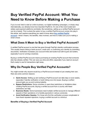 Buy Verified PayPal Account_ What You Need to Know Before Making a Purchase