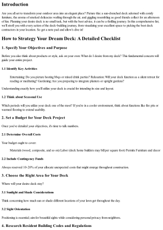 How to Plan Your Desire Deck: A Detailed Checklist