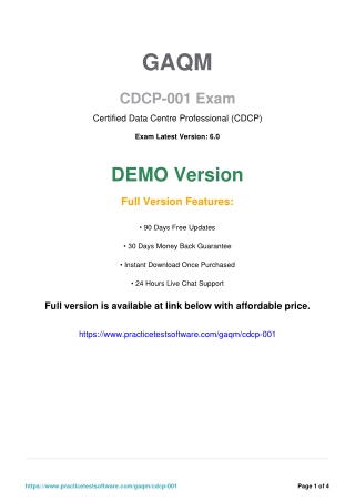 CDCP-001 PDF Question Answers