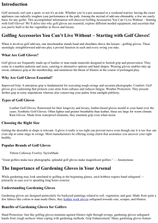 Golfing Accessories You Can’t Live Without – Starting with Golf Gloves!