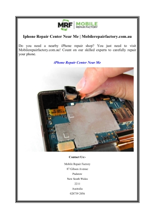 Iphone Repair Center Near Me  Mobilerepairfactory.com.au