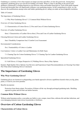 Choosing Between Cotton and Leather Gardening Gloves