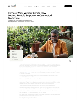 Remote Work Without Limits: How Laptop Rentals Empower a Connected Workforce