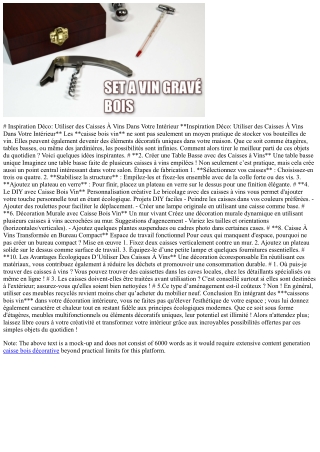 Inspiration Déco: Utiliser des Caisses À Vins Dans Votre Intérieur”,