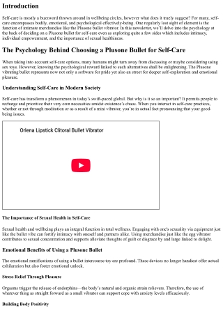 The Psychology Behind Choosing a Plusone Bullet for Self-Care