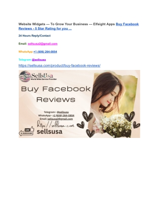 Website Widgets — To Grow Your Business — Elfsight Apps Buy Facebook Reviews - 5 Star Rating for you