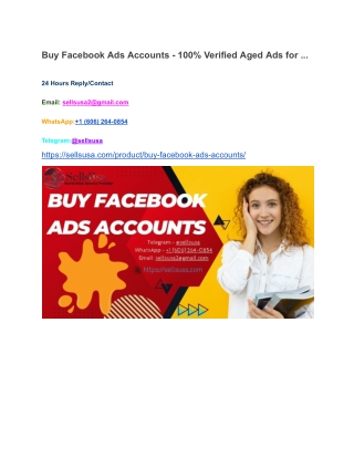 Buy Facebook Ads Accounts - 100_ Verified Aged Ads for