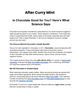 Is Chocolate Good for You_ Here’s What Science Says_ After Curry Mint