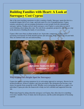 Building Families with Heart: A Look at Surrogacy Cost Cyprus