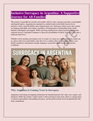 Inclusive Surrogacy in Argentina -  A Supportive Journey for All Families