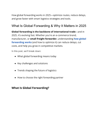 Global Forwarding in 2025_ How to Ship Smarter, Faster, and Greener