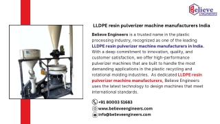 LLDPE resin pulverizer machine manufacturers India