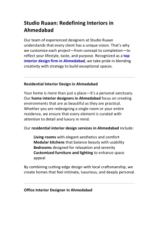 Modern Interior Design Ahmedabad | Studio Ruaan’s Design Blog