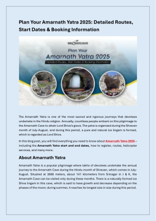 Planning the sacred journey to Amarnath in 2025