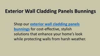 Exterior Wall Cladding Panels Bunnings