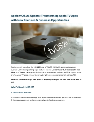 tvOS 26 Update for Apple TV Apps Features