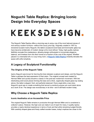 Noguchi Table Replica_ Bringing Iconic Design Into Everyday Spaces