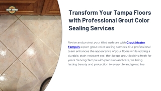 Transform Your Tampa Floors with Professional Grout Color Sealing Services