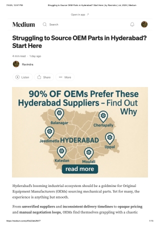 How Hyderabad’s OEMs Are Transforming India’s Mechanical Supply Chain