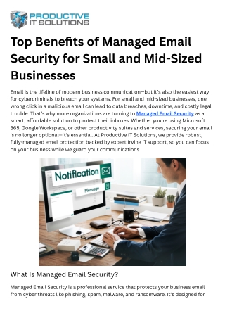 Top Benefits of Managed Email Security for Small and Mid-Sized Businesses