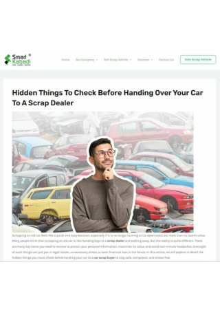 Hidden things to check before handing over your car to a scrap dealer