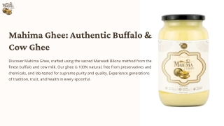 Mahima Ghee Authentic Buffalo & Cow Ghee