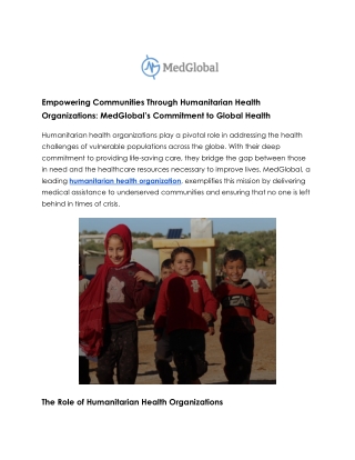 Transforming Healthcare in Crisis Zones