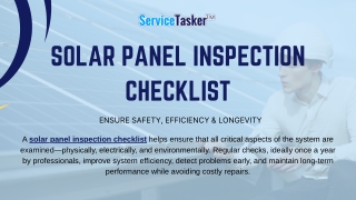Solar Panel Inspection Checklist | ServiceTasker